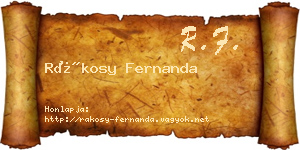 Rákosy Fernanda névjegykártya
